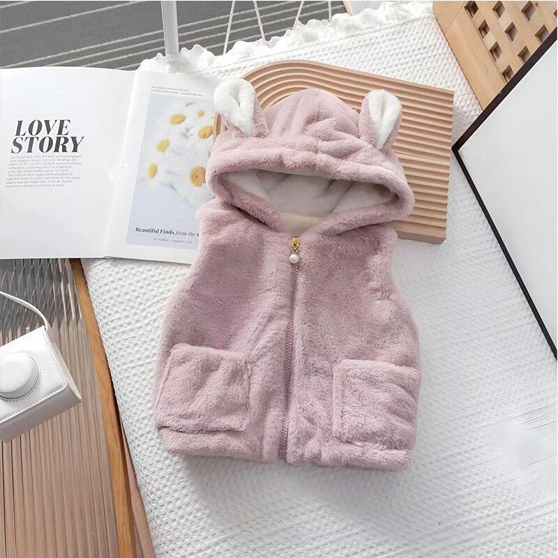 Зимни корейски сладки качулки Удебеляващи парки Плюшено яке Дамска жилетка Детски външни дрехи Момичета от 3 до 8 години