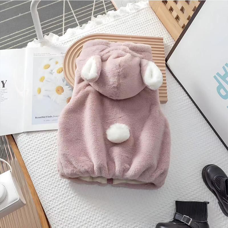 Зимни корейски сладки качулки Удебеляващи парки Плюшено яке Дамска жилетка Детски външни дрехи Момичета от 3 до 8 години
