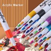 24.12.36.48 Värvid Akrüülmarker kivimaalimise komplekt lastele lastele Kivimarker värvipliiatsid Keraamiline klaas, puit meisterdamine