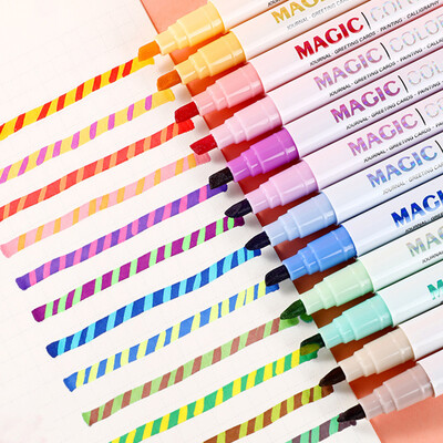 6/12 Colors Double-ended Magic Color Changing Highlighter Diary Diary Planner Planner Painting DIY Doodles Graffiti Art Marker