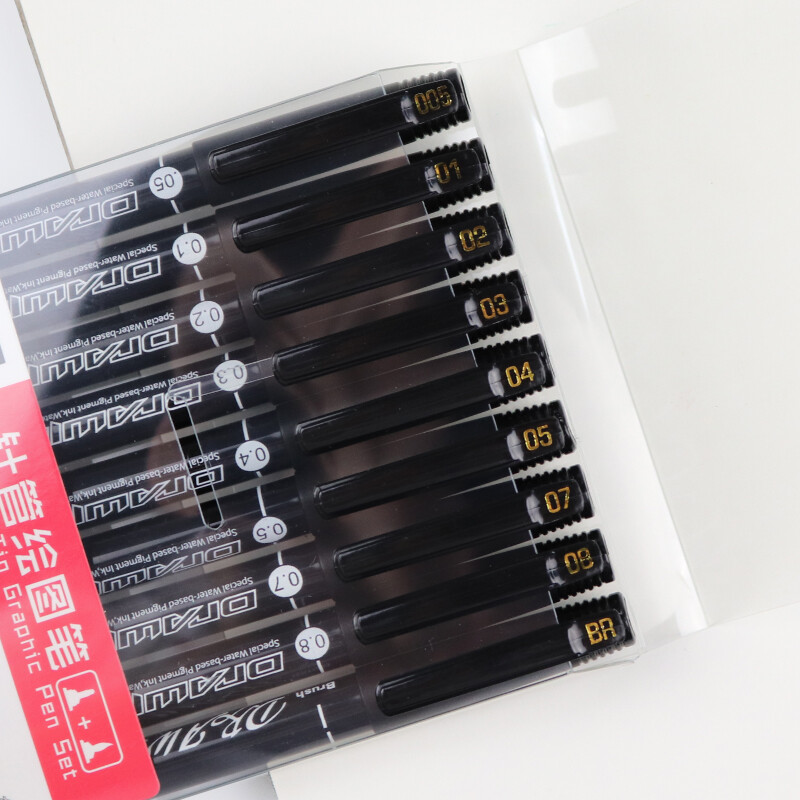 Set de stilouri grafice cu vârf de ac 8 + 1 buc. Set de pixuri pentru schiță cu pigmenti pentru markere de desen pentru manga Articole de artă grafică pentru desene fine