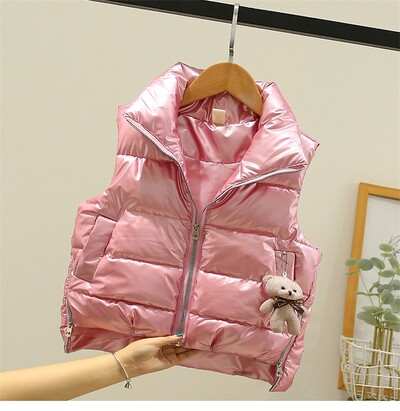 Vestă OLEKID 2024, primăvară, toamnă, lucioasă, fără spălare, pentru fete, jachetă caldă pentru fete, fără mâneci, 3-12 ani, copii, adolescenți, copii.