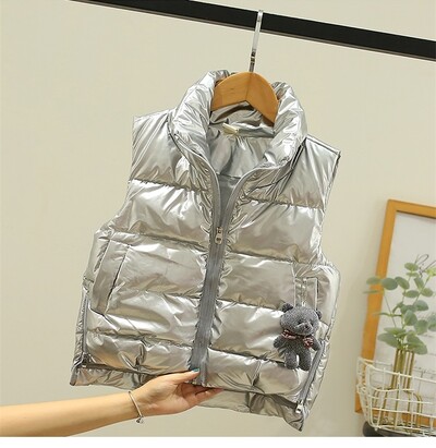 Vestă OLEKID 2024, primăvară, toamnă, lucioasă, fără spălare, pentru fete, jachetă caldă pentru fete, fără mâneci, 3-12 ani, copii, adolescenți, copii.