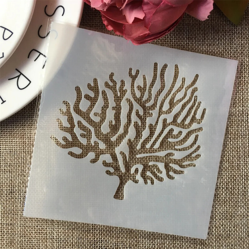 4 bucăți/set 13 cm ocean mare coral bricolaj stratificare șabloane pictură album de însemnări de colorat șablon decorativ pentru album în relief