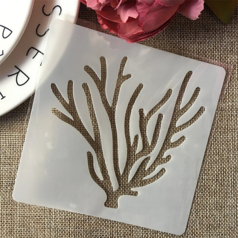 4 bucăți/set 13 cm ocean mare coral bricolaj stratificare șabloane pictură album de însemnări de colorat șablon decorativ pentru album în relief