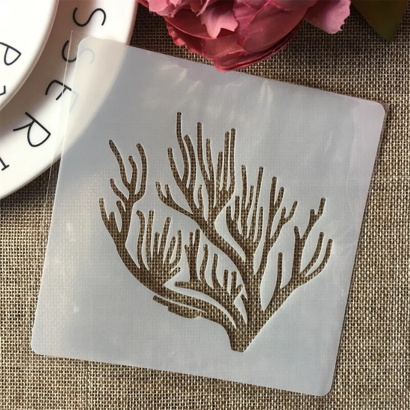4 bucăți/set 13 cm ocean mare coral bricolaj stratificare șabloane pictură album de însemnări de colorat șablon decorativ pentru album în relief