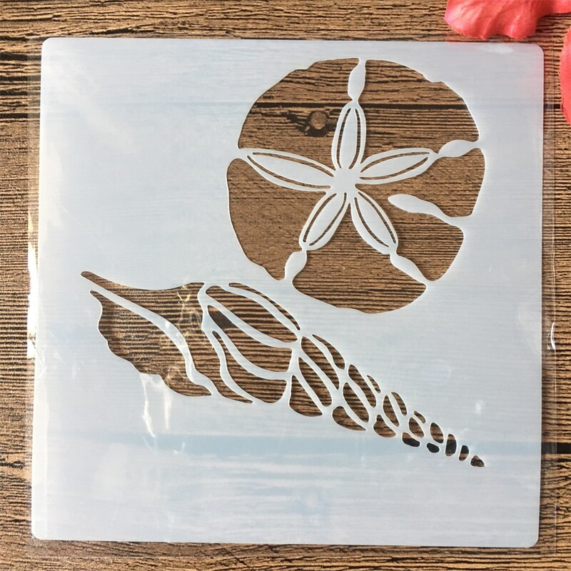 9 buc/set 13 cm Shell Love Hippocampus DIY Stratificare Șabloane Pictură Scrapbook de colorat embosare Album șablon decorativ