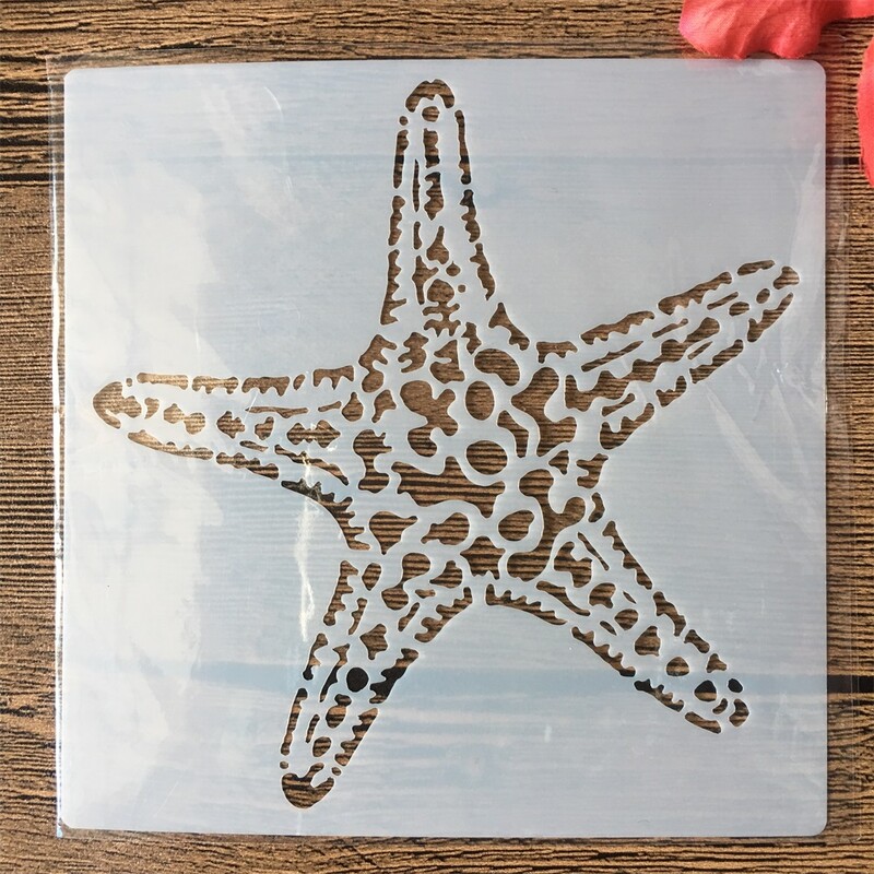 9 buc/set 13 cm Shell Love Hippocampus DIY Stratificare Șabloane Pictură Scrapbook de colorat embosare Album șablon decorativ