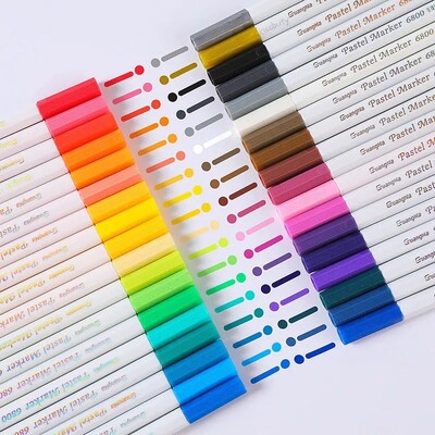 12/24/36 Colors Pastel Acrylic Marker Pen Highlighter Pens Album Graffiti,Glass, Ceramic, Wood, Wetal, Acrylic Paint Art Pen