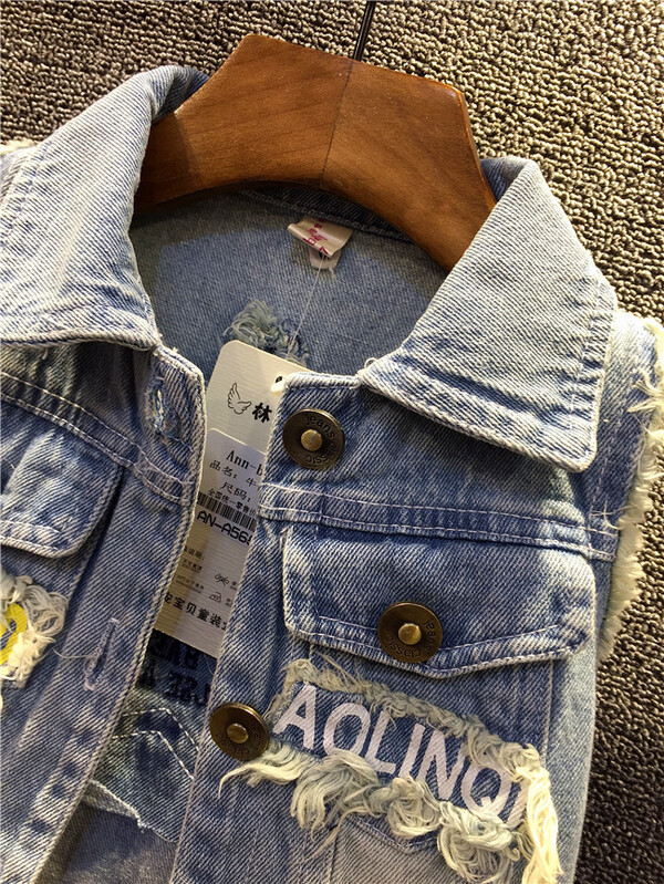 Îmbrăcăminte exterioară pentru copii de marcă de vânzare cu amănuntul, vestă pentru bebeluși Primăvară și toamnă Copii de înaltă calitate Vestă casual Copii, băieți și fete, vestă din denim