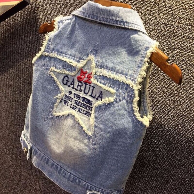 Îmbrăcăminte exterioară pentru copii de marcă de vânzare cu amănuntul, vestă pentru bebeluși Primăvară și toamnă Copii de înaltă calitate Vestă casual Copii, băieți și fete, vestă din denim