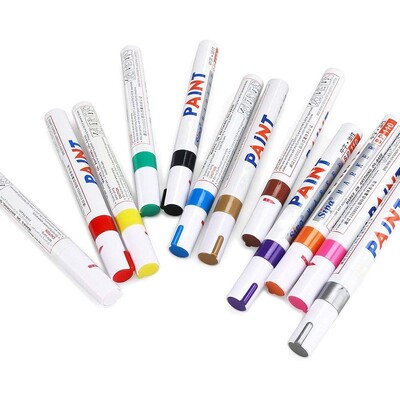 12 Colors Acrylic Paint Pens, Paint Markers, Oil-Based Extra Fine Point Tip Fast Drying Writes on Almost Anything