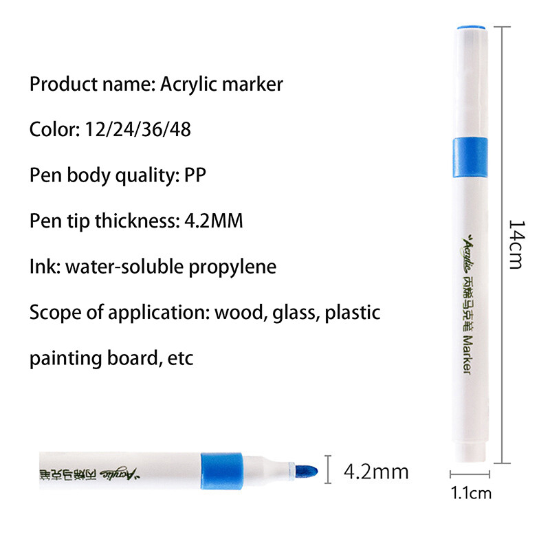 12/24/36/48 TK Akrüülist markerpliiatsi komplekt lastele Algajatele isetegemine käsitsi maalitud kunst Graffiti käsitsi konto marker Art spetsiaalne pliiats