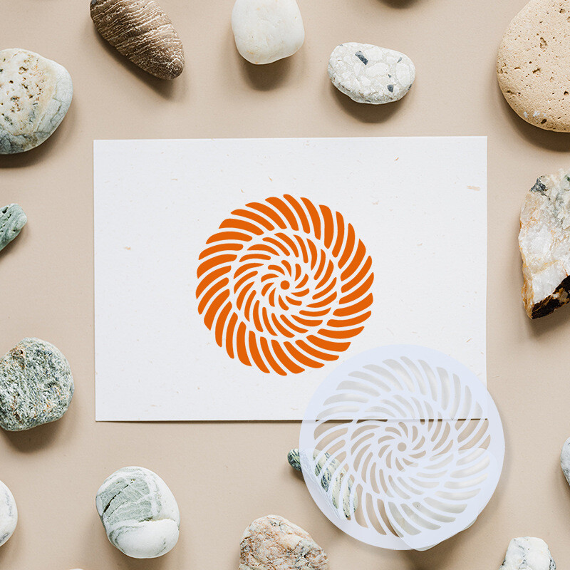 24 τεμ./Σετ 13 εκ. Στρογγυλή Mandala Geometry Στένσιλ στρώσεων τοίχου Ζωγραφική Λεύκωμα χρωματισμού Διακοσμητικό πρότυπο άλμπουμ με ανάγλυφο