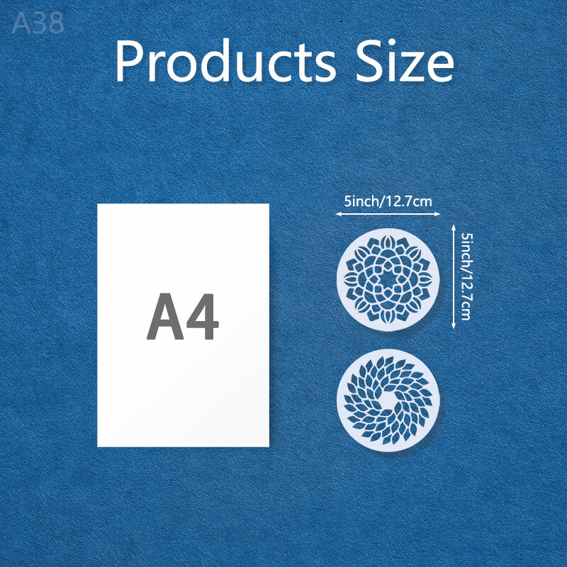 24 τεμ./Σετ 13 εκ. Στρογγυλή Mandala Geometry Στένσιλ στρώσεων τοίχου Ζωγραφική Λεύκωμα χρωματισμού Διακοσμητικό πρότυπο άλμπουμ με ανάγλυφο