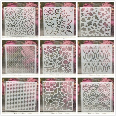 9 buc/set 13 cm Bubble Dot Flower Arrow Textura DIY Craft Stratificare Șabloane Pictură Scrapbooking embosing Album Sablon