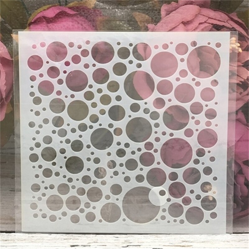 9Pcs/Set 13cm Bubble Dot Cvjetna Strelica Tekstura DIY Šablone za izradu slojeva Slikanje Scrapbooking Reljefni album Predložak