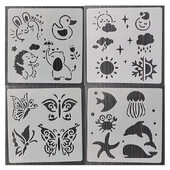 13*13 Cm kalup za životinjski svijet DIY Šablone za nanošenje slojeva Zidne slike Namještaj Spomenar Bojanje Album za utiskivanje Ukrasni predložak