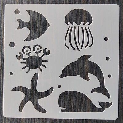 13*13 Cm kalup za životinjski svijet DIY Šablone za nanošenje slojeva Zidne slike Namještaj Spomenar Bojanje Album za utiskivanje Ukrasni predložak