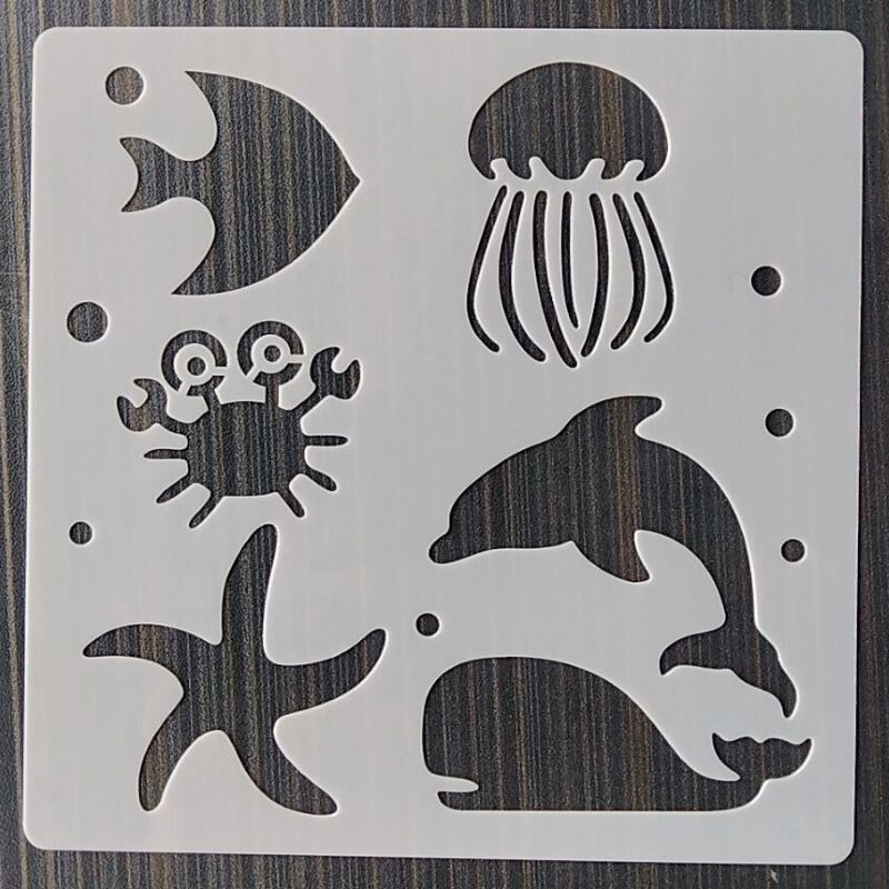 13*13 Cm kalup za životinjski svijet DIY Šablone za nanošenje slojeva Zidne slike Namještaj Spomenar Bojanje Album za utiskivanje Ukrasni predložak