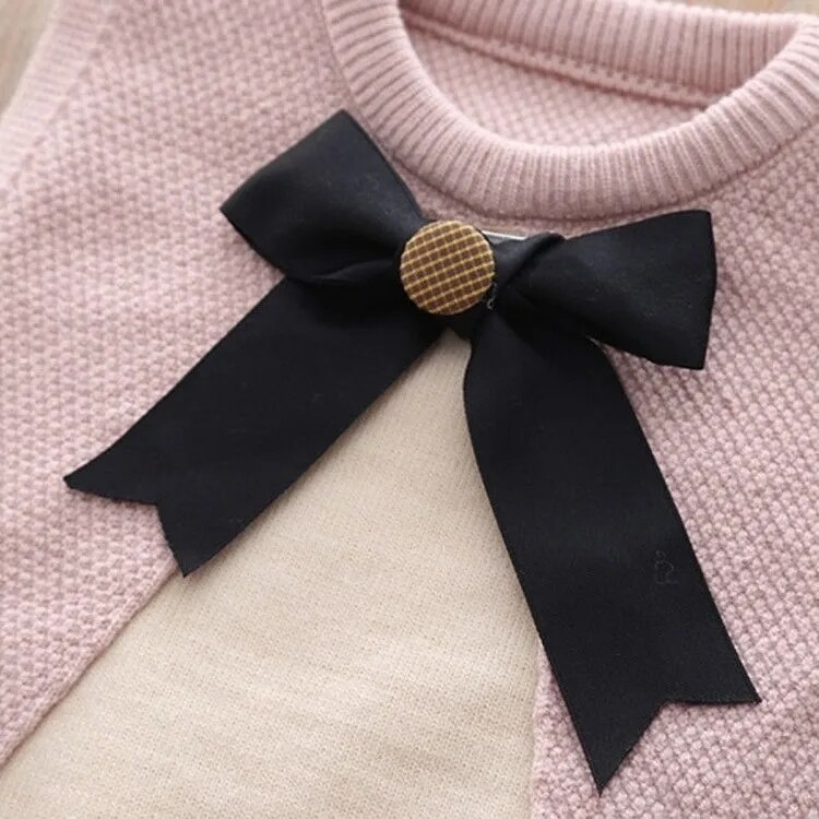 Vestă din tricot pentru fetiță cu fundă Pulover fără mâneci pentru copii mici Veste pentru fete Vestă din tricot mozaic pentru 1-8 ani îmbrăcăminte