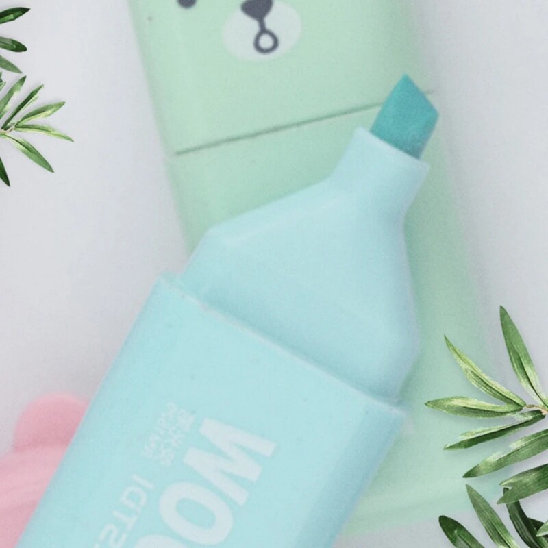 4/5/6 tk Kawaii karu esiletõstmispliiatsid Armsad kirjatarbed markerid, kaldus otsaga kommivärvi fluorestseeruv pastellpliiats koolitarbed