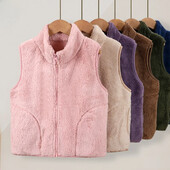 Φθινοπωρινό χειμωνιάτικο παιδικό γιλέκο χοντρό ζεστό φλις παιδικό γιλέκο Casual παντός τύπου πανωφόρι γιλέκο τοπ Ρούχα εξωτερικού χώρου 4-20 ετών