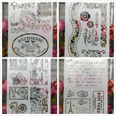 4 tk/partii A4 Pariisi templid DIY kihistusšabloonid seinamaaling väljalõigete albumi värvimine reljeefalbum Dekoratiivne paberkaardi mall