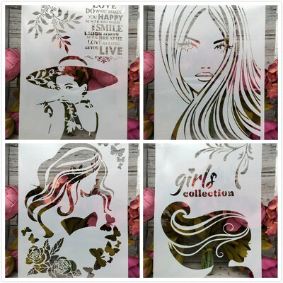 4 tk/partii A4 Pariisi templid DIY kihistusšabloonid seinamaaling väljalõigete albumi värvimine reljeefalbum Dekoratiivne paberkaardi mall