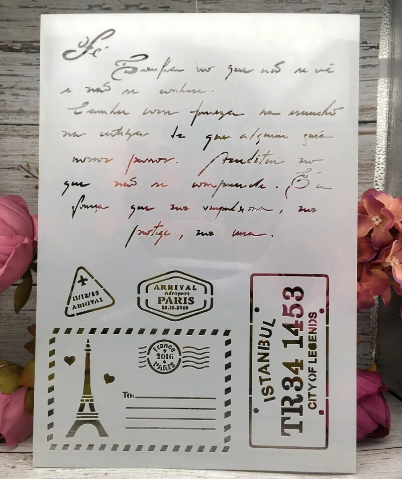 4 tk/partii A4 Pariisi templid DIY kihistusšabloonid seinamaaling väljalõigete albumi värvimine reljeefalbum Dekoratiivne paberkaardi mall