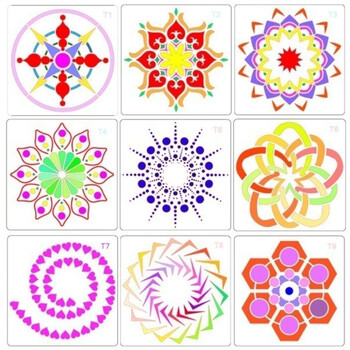 Στένσιλ STONEGO Mandala DIY Διακόσμηση σπιτιού Σχέδιο Πρότυπο κοπής με λέιζερ Βαφή τοίχου με στένσιλ για ξύλινα πλακάκια ύφασμα