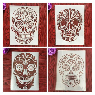 4 kom / set A4 šablone Slikanje Bojanje Reljefni spomenar Album Ukrasni predložak za zidove šablone slova mandala