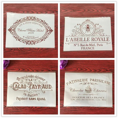 4 kom / set A4 šablone Slikanje Bojanje Reljefni spomenar Album Ukrasni predložak za zidove šablone slova mandala