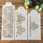 3 kom/set 31 cm cvjetna tekstura DIY Šablone za slojeve Spomenar za bojenje Ukrasni predložak za album za reljef