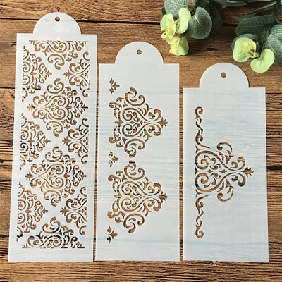 3 kom/set 31 cm cvjetna tekstura DIY Šablone za slojeve Spomenar za bojenje Ukrasni predložak za album za reljef