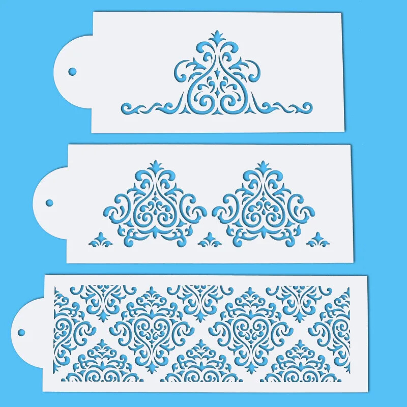 3 kom/set 31 cm cvjetna tekstura DIY Šablone za slojeve Spomenar za bojenje Ukrasni predložak za album za reljef