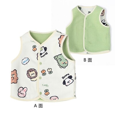 Kanda mõlemalt poolt Laste soe vest Sügis beebipoisid Tüdrukud Paks multikas karu vest ülerõivad jope vestid 2-6 aastaks