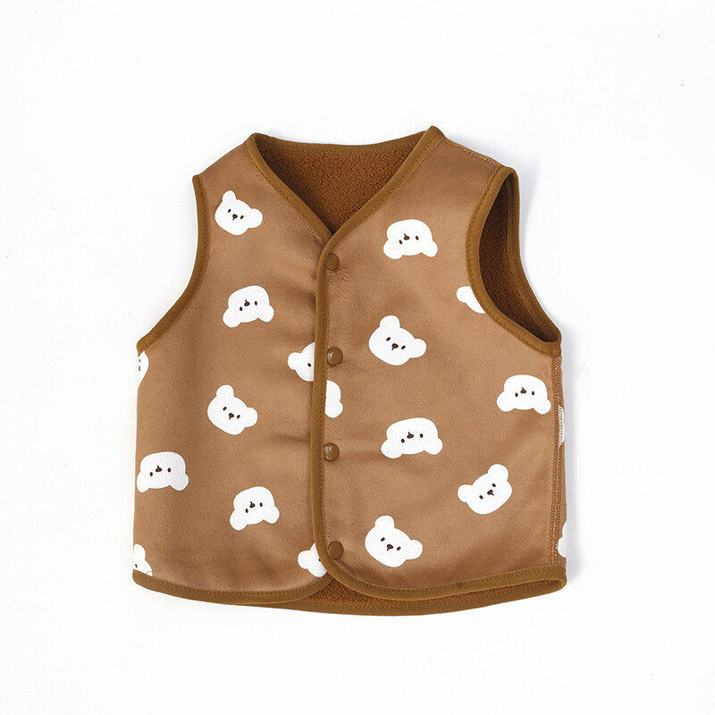 Kanda mõlemalt poolt Laste soe vest Sügis beebipoisid Tüdrukud Paks multikas karu vest ülerõivad jope vestid 2-6 aastaks