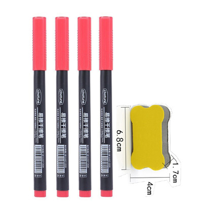 4/10 bucăți Markere cu ștergere uscată Vârf ultra fin, 0,5 mm 3 culori Markere pentru tablă albă ștergebile pentru copii, școală, birou, tablă albă de planificare
