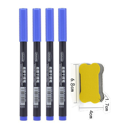 4/10 bucăți Markere cu ștergere uscată Vârf ultra fin, 0,5 mm 3 culori Markere pentru tablă albă ștergebile pentru copii, școală, birou, tablă albă de planificare