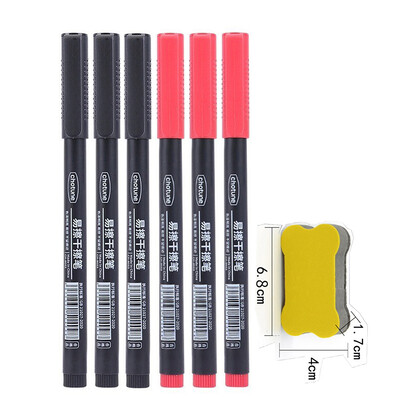 4/10 bucăți Markere cu ștergere uscată Vârf ultra fin, 0,5 mm 3 culori Markere pentru tablă albă ștergebile pentru copii, școală, birou, tablă albă de planificare
