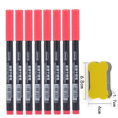 4/10 bucăți Markere cu ștergere uscată Vârf ultra fin, 0,5 mm 3 culori Markere pentru tablă albă ștergebile pentru copii, școală, birou, tablă albă de planificare