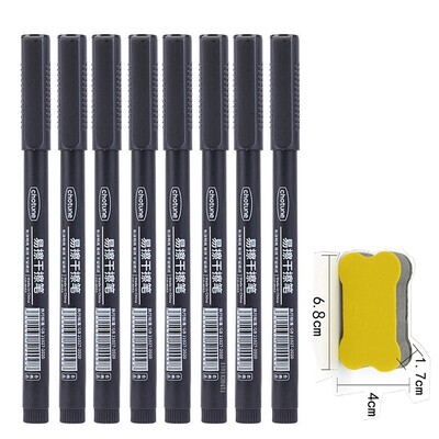 4/10 bucăți Markere cu ștergere uscată Vârf ultra fin, 0,5 mm 3 culori Markere pentru tablă albă ștergebile pentru copii, școală, birou, tablă albă de planificare