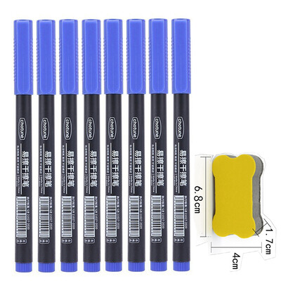 4/10 bucăți Markere cu ștergere uscată Vârf ultra fin, 0,5 mm 3 culori Markere pentru tablă albă ștergebile pentru copii, școală, birou, tablă albă de planificare