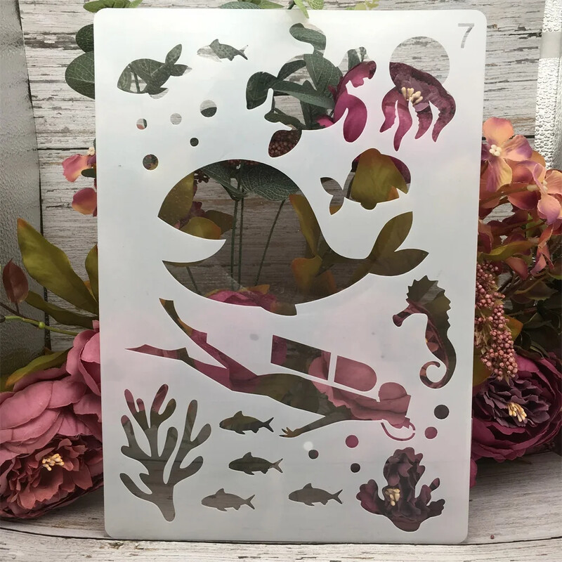 4 buc. A4 29 cm broasca testoasa rechin balena elefant bricolaj sabloane stratificare pictura album de albume de colorat embosare album sablon decorativ