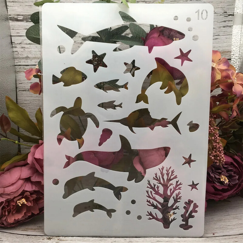 4 buc. A4 29 cm broasca testoasa rechin balena elefant bricolaj sabloane stratificare pictura album de albume de colorat embosare album sablon decorativ