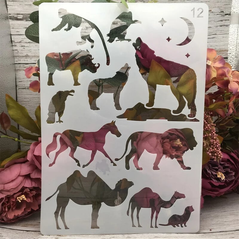 4 buc. A4 29 cm broasca testoasa rechin balena elefant bricolaj sabloane stratificare pictura album de albume de colorat embosare album sablon decorativ