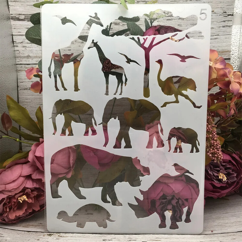4 buc. A4 29 cm broasca testoasa rechin balena elefant bricolaj sabloane stratificare pictura album de albume de colorat embosare album sablon decorativ