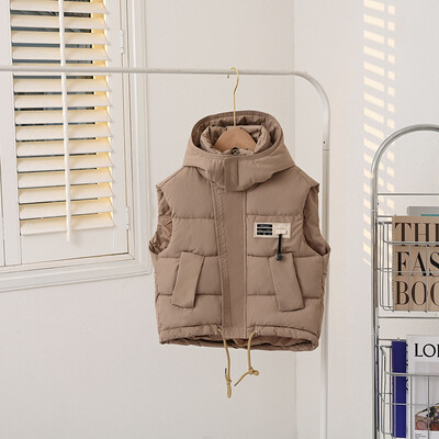 IYEAL Vestă pentru copii Îmbrăcăminte exterioară pentru copii Paltoane de iarnă Haine pentru copii Bumbac cald cu glugă pentru bebeluși băieți fete vestă pentru vârsta de 3-10 ani