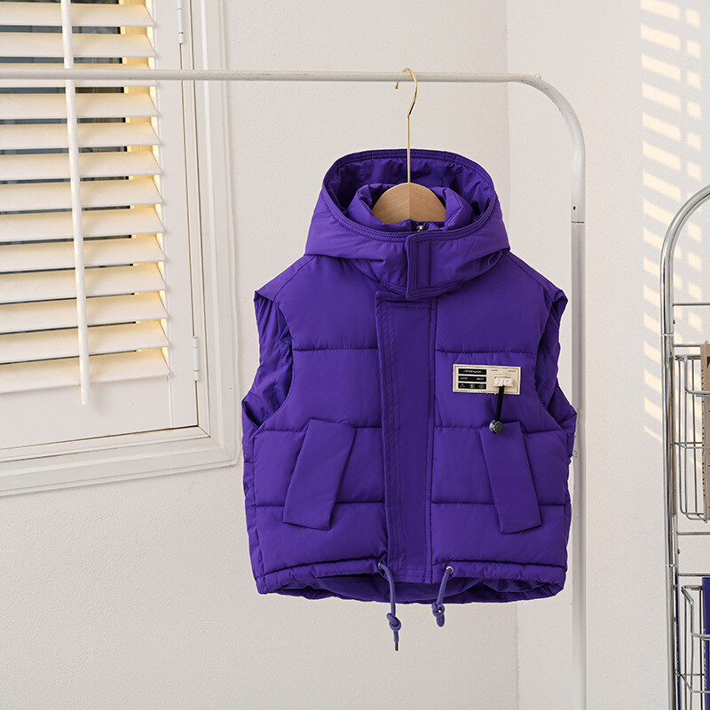 IYEAL Vestă pentru copii Îmbrăcăminte exterioară pentru copii Paltoane de iarnă Haine pentru copii Bumbac cald cu glugă pentru bebeluși băieți fete vestă pentru vârsta de 3-10 ani